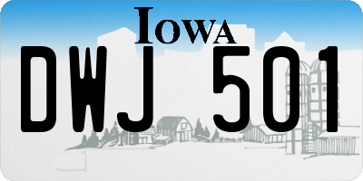 IA license plate DWJ501