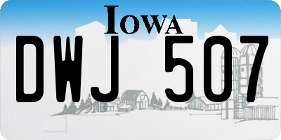 IA license plate DWJ507