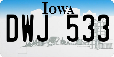 IA license plate DWJ533