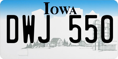 IA license plate DWJ550
