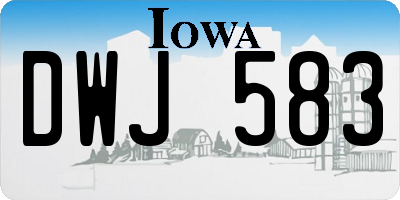 IA license plate DWJ583