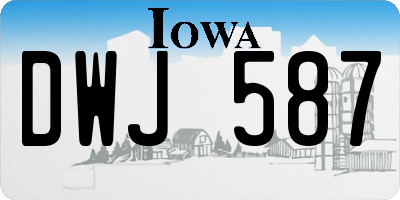 IA license plate DWJ587