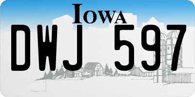 IA license plate DWJ597