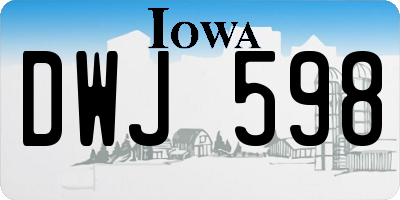 IA license plate DWJ598
