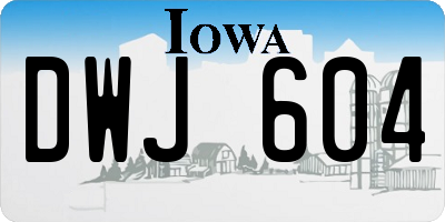 IA license plate DWJ604