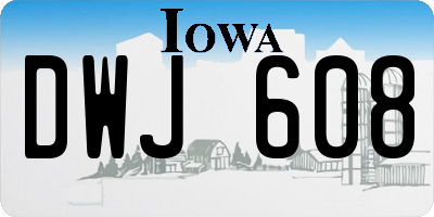 IA license plate DWJ608