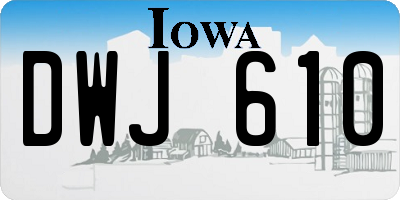 IA license plate DWJ610