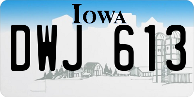 IA license plate DWJ613