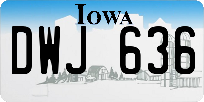 IA license plate DWJ636