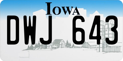 IA license plate DWJ643
