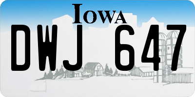 IA license plate DWJ647