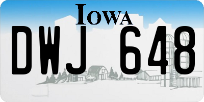 IA license plate DWJ648