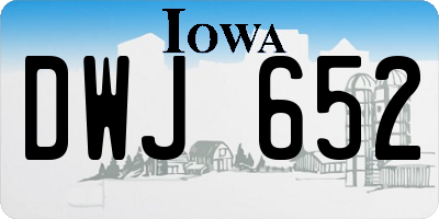 IA license plate DWJ652