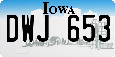 IA license plate DWJ653