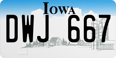 IA license plate DWJ667