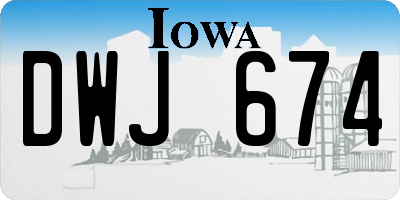 IA license plate DWJ674