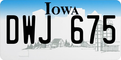IA license plate DWJ675