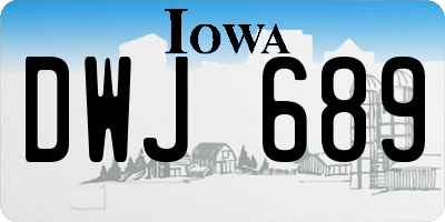 IA license plate DWJ689