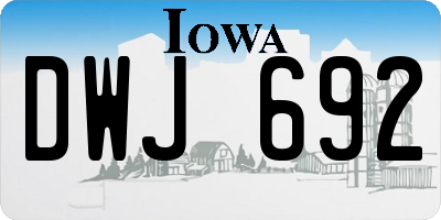 IA license plate DWJ692