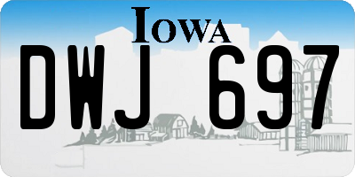 IA license plate DWJ697