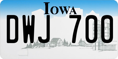 IA license plate DWJ700