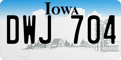 IA license plate DWJ704