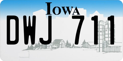 IA license plate DWJ711