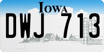 IA license plate DWJ713
