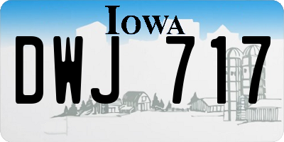 IA license plate DWJ717