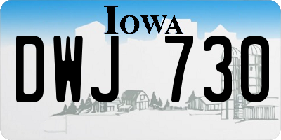 IA license plate DWJ730
