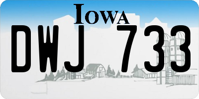 IA license plate DWJ733