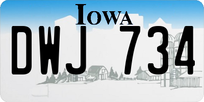 IA license plate DWJ734