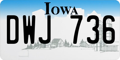 IA license plate DWJ736