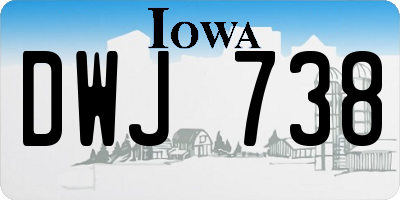 IA license plate DWJ738