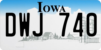 IA license plate DWJ740