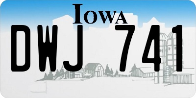 IA license plate DWJ741