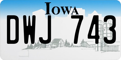 IA license plate DWJ743