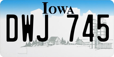 IA license plate DWJ745