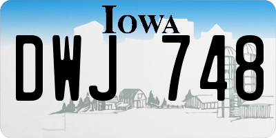 IA license plate DWJ748