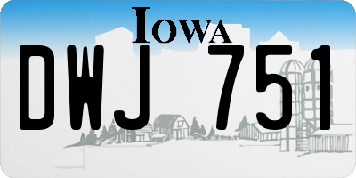 IA license plate DWJ751