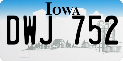 IA license plate DWJ752