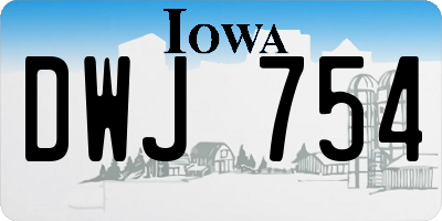 IA license plate DWJ754