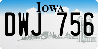 IA license plate DWJ756