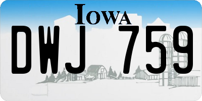 IA license plate DWJ759
