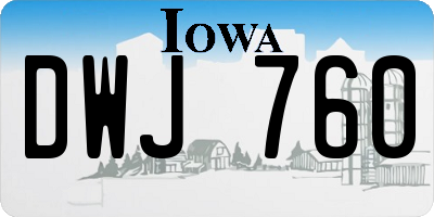 IA license plate DWJ760