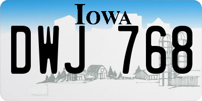 IA license plate DWJ768