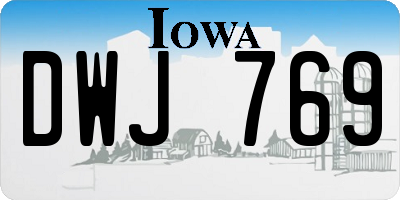 IA license plate DWJ769