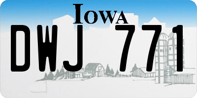 IA license plate DWJ771