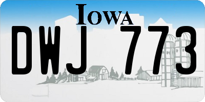 IA license plate DWJ773