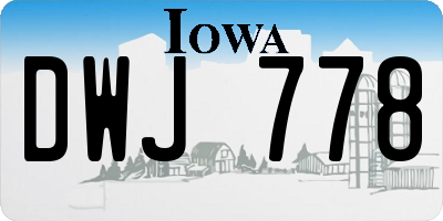 IA license plate DWJ778